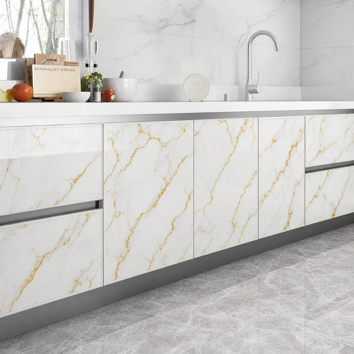 Kitchen Wallpaper Marble Sheet ( Length 200cm Width 60cm )
