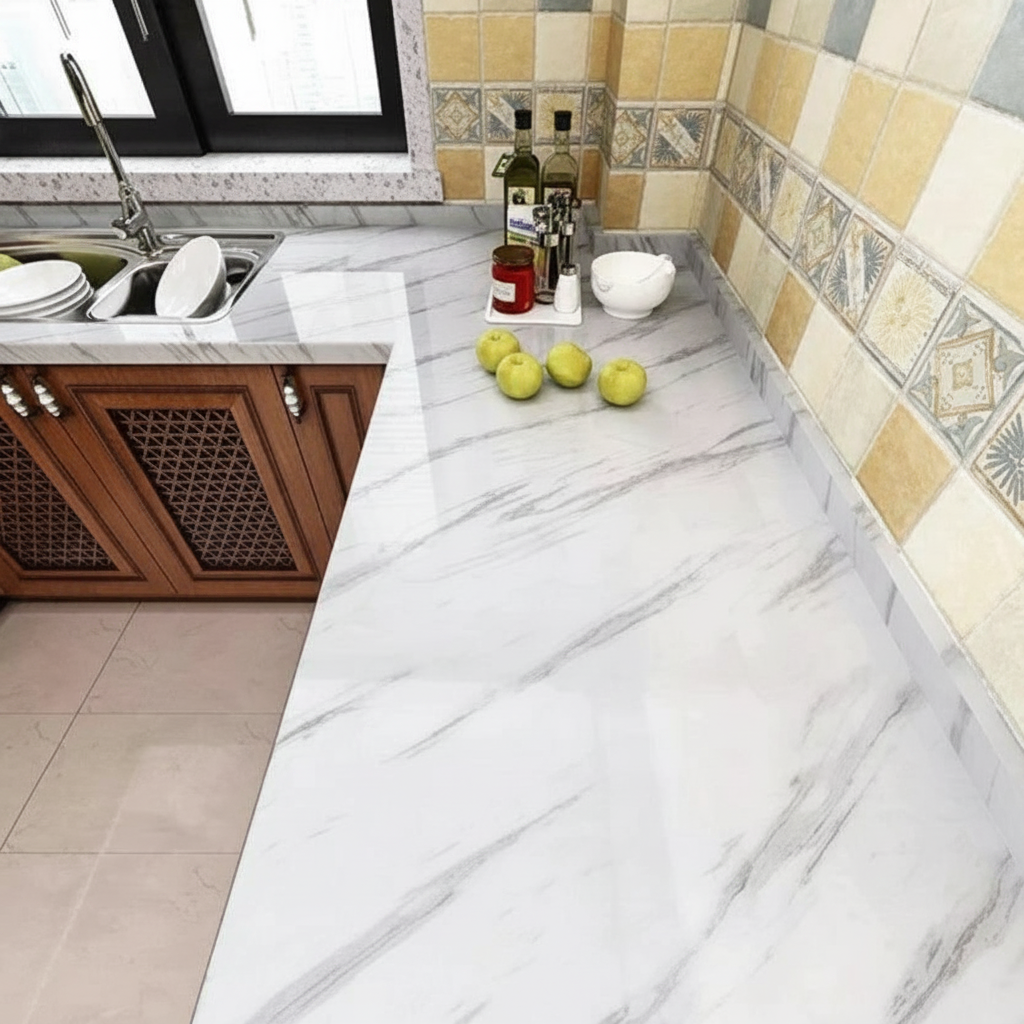 Kitchen Wallpaper Marble Sheet 60cm x 200cm
