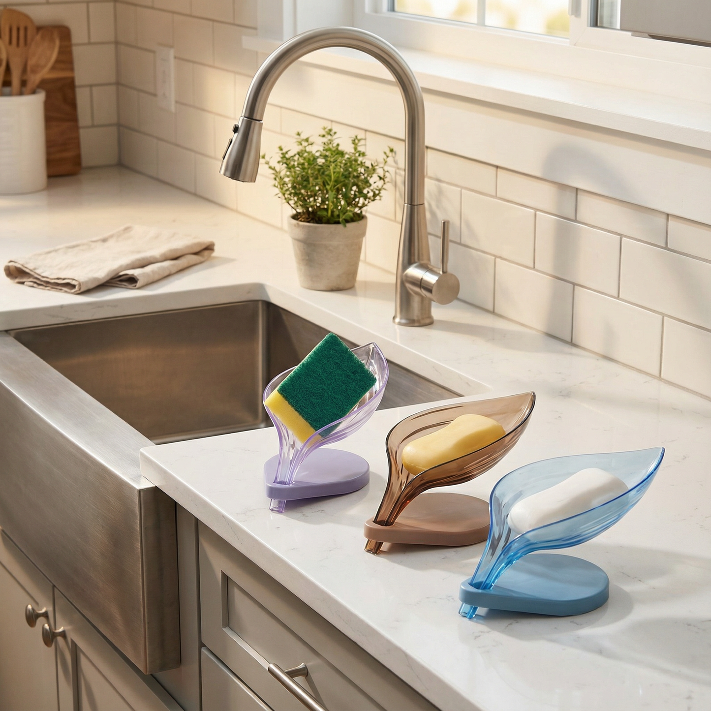 Buy 1 Get 3 Free Leaf Shape Soap Holder (Pack of 4)