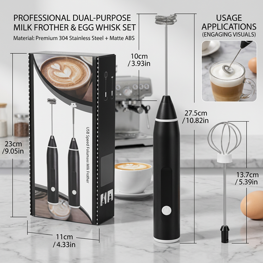 Rechargeable Coffee Beater, Milk Frother, Egg Beater