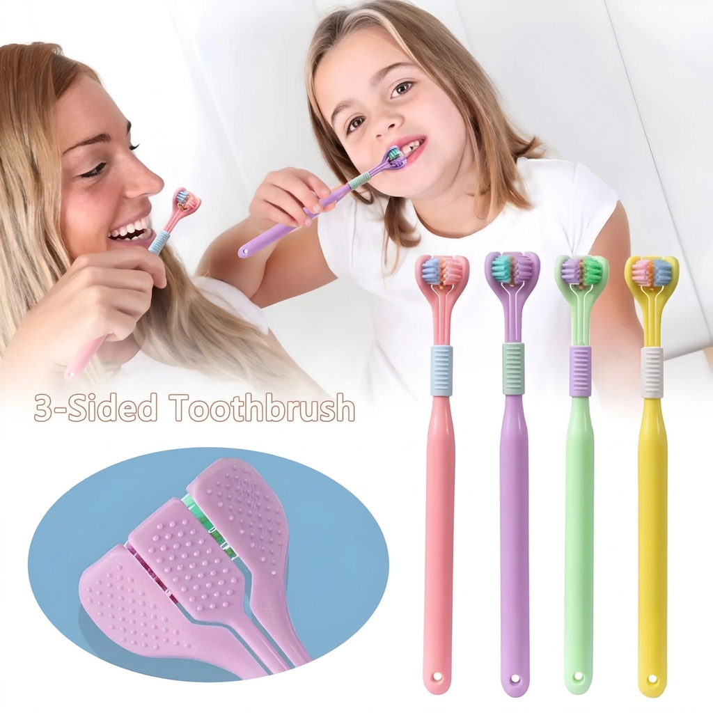 3 Sided Modern ToothBrush (Buy 1 Get 3 Free ) Pack of 4